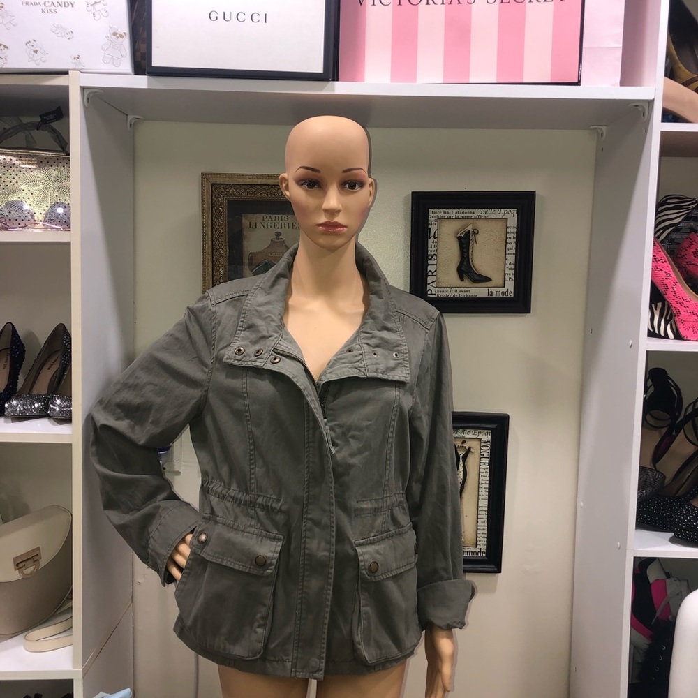 Aeropostale NWT! Military Pockets Zip Up Buttons Parka Jacket Size L